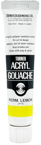 20ml Turner Acrylic Gouache Permanent Lemon 10