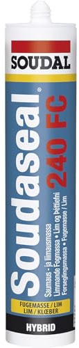 Soudal 240FC schwarz Soudaseal FC Fugenmasse - elastischer Dichtstoff, 290ml