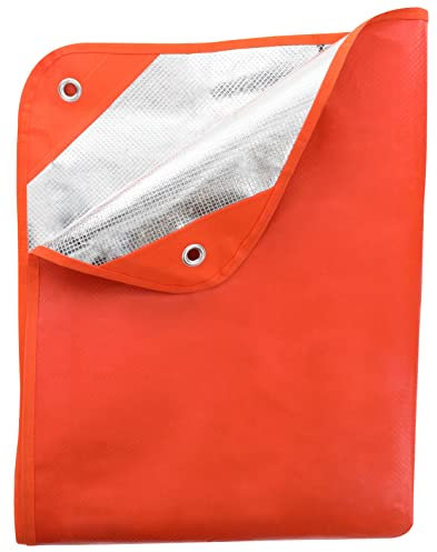 ust Überlebensdecke/Tarp 2.0 mit winddichtem und wasserdichtem Material für Notfall, Camping, Wandern und Outdoor, Orange, 20-PGR0010-08