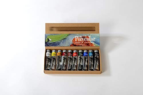 Maimeri Scatola in Cartone Con 10 Tubi da 20ml Assortiti Colori Acrilici Linea Polycolor