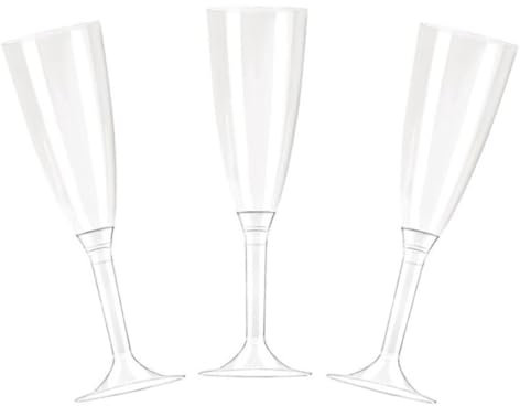 PZ 50 CALICE FLUTE TRASPARENTE CHAMPAGNE BICCHIERI PROSECCO TRASPARENTI HAPPY HOUR APERITIVO APERICENA