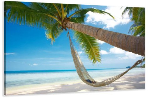Visario Leinwandbilder 5039 Bild auf Leinwand Strand, 120 x 80 cm