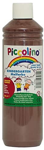 Kindermalfarbe - Piccolino Kindergarten Malfarbe braun 500ml - Schulmalfarbe Kita Grundschule