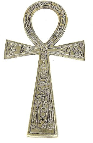 Messing Ankh Messing groß (8,9 x 16,5 cm) für Altar oder Wand... (goldfarben)