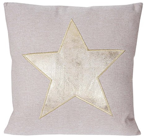 Mendler Deko-Kissen Stern, Sofakissen Zierkissen mit Füllung, Glanz-Effekt 45x45cm