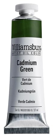Williamsburg Artist Oil Colors, Cadmium Green, 37 ml Tube