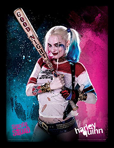 Suicide Squad Harley Quinn Framed Print, Multi-Colour, 30 x 40 cm