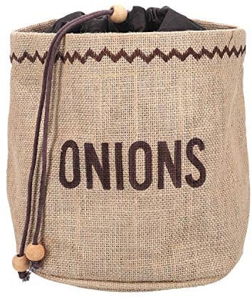 KitchenCraft Natural Elements - Sac à Oignons en Toile de Jute, Marron, 21 x 21 x 20 cm