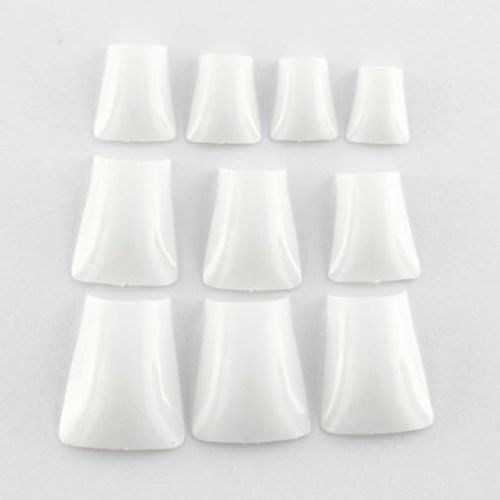 500 pcs White Crystal Duck Feet Style Duck Nail Tips Wide French False Nail Tips Acrylic Nail by enForten