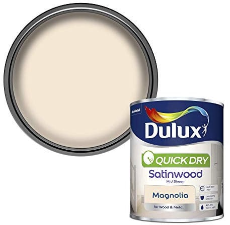 Dulux Quick Dry Satinwood Paint For Wood And Metal - Magnolia 750 ml