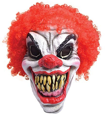 Rubie's- Maschera da Clown Horror con Capelli Rossi Pagliaccio Adulti, unica, BM461