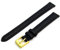KONAMO Ladies Soft Genuine Leather Watch Strap Band 12mm, Black, Gilt (Gold Colour) Buckle