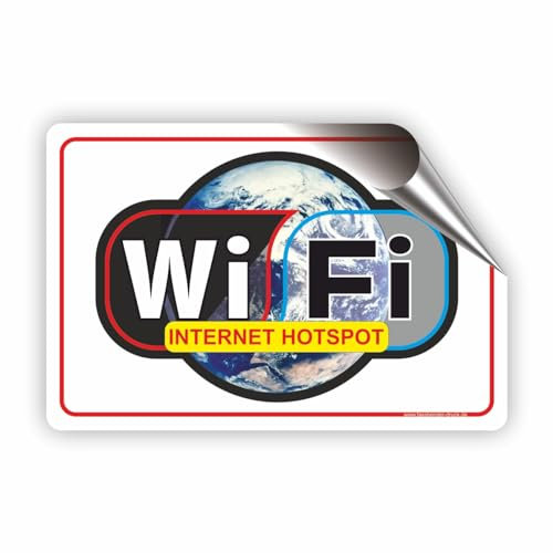 WIFI ZONE/Wlan Bereich/Free Wifi/Internet Hotspot - SCHILD/D-054 (45x30cm Aufkleber)