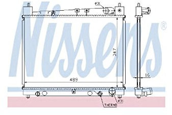 NISSENS Kühler Motorkühlung Kühler Wasserkühler Motorkühler Netzbreite 478mm Netzlänge 350mm Netztiefe 16mm 64798