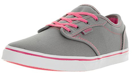Vans Atwood Low - Scarpe da Ginnastica Basse Bambina, Grigio (canvas/grey/pink Lemonade), 35 EU, Grigio (Canvas grey/p ATP), 38