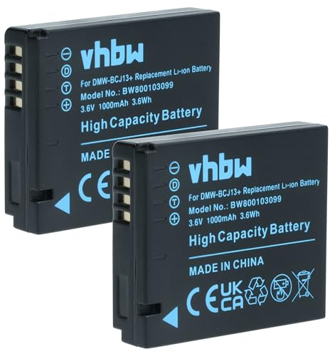 vhbw 2X Akku kompatibel mit Leica D-Lux 5 | 6 Kamera (1000 mAh, 3,6 V, Li-Ion), Infochip