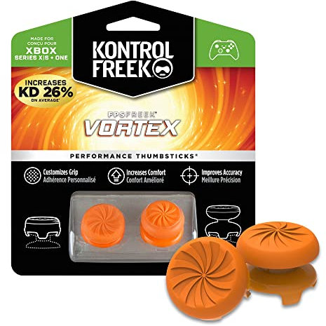 KontrolFreek FPS Freek Vortex für Xbox One und Xbox Series X Controller | Performance Thumbsticks | 1 x Hoch Konvex, 1 x Mittel Konkav | Orange