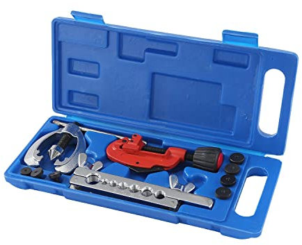 KATSU Kit d'Outils à Double évasement 10 Pièces Imperial Coupe-tubes Cuivre de Frein de Tuyau pour Tube en Cuivre Laiton Aluminium 371215