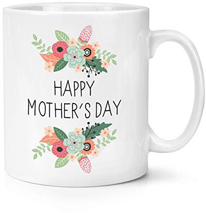 Feliz Día Madre Flores 10oz Taza