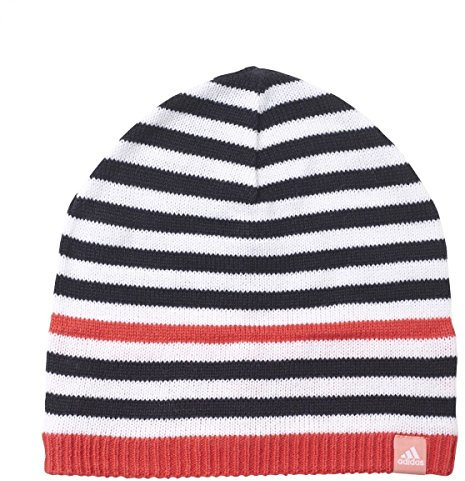 adidas Mädchen Stripy Beanie, Mehrfarbig (Top:Black/White/Joy/Ray Pink Bottom:White), OSFY