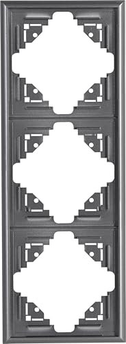 Kopp 309315061 Malta Abdeckrahmen für senkrechte und waagerechte Montage 3-fach, silber-anthrazit