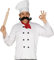 FIESTAS GUIRCA | Conjunto de Cocinero (Adulto Unisex) - Chaqueta, Gorro y Pañuelo - Accesorio para Disfraz de Chef en Fiestas de Disfraces - Ideal para Carnaval y Halloween - Blanco y Rojo