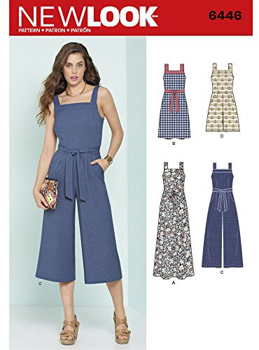 New Look Sewing Pattern 6446A Misses' Jumpsuits and Dresses, White