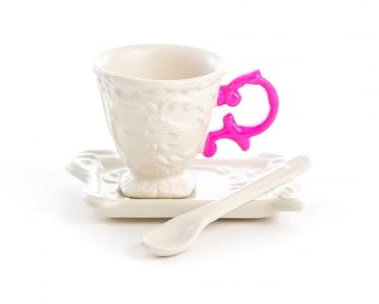 Seletti Set da Caffe' in Porcellana I-Wares con Manico - Azzurro