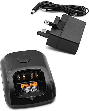SUNDELY® Desktop Charger for Motorola Radio DP2400e DP2600e DP3400 DP3600 DP4400 DP4600 DP4800 XPR3300e XPR3500 WPLN4232 Ni-MH Ni-CD Li-ion Battery Charging Dock Cradle Base Station (with AC Adapter)