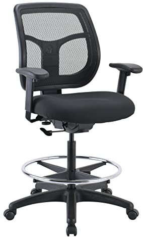 Eurotech Seating Apollo Drafting Stool, Black