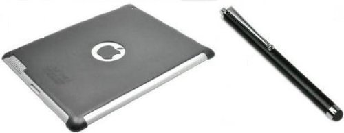 itronik® Akkudeckel Backcover Schutzhülle schwarz Black für Apple iPad 2 Case Schutz Hülle Etui + Soft Touch Eingabestift Stylus Pen Stift