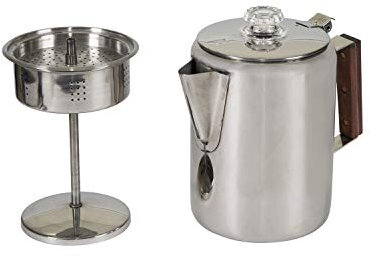 Stansport Edelstahl Perkolator Kaffeekanne 9 Tassen (276-9), Silber