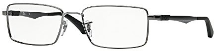 Ray-Ban Unisex RX6275 Rectangular Prescription Eyewear Frames, Gunmetal/Demo Lens, 54 mm