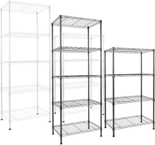 casa pura Metallregal Rocky weiß - dekoratives & Robustes Lagerregal, Steckregal für Bad, Küche, Büro, Lager, Keller (5 Böden - 90(B) x60(T) x200(H) cm)