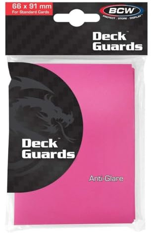 BCW 100 Premium Pink Double Matte Deck Guard Sleeve Protectors for Gaming Cards like Magic The Gathering MTG, Pokemon, YU-GI-OH!, & More.