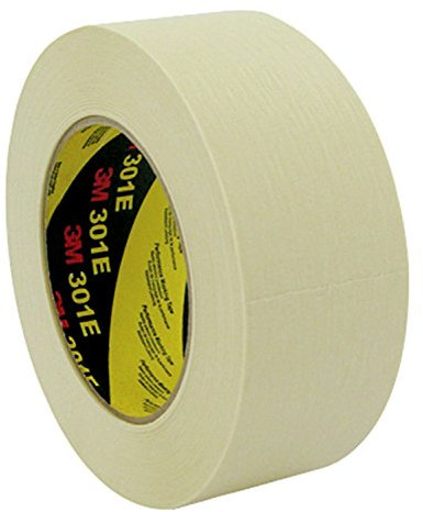 3M 301E Kreppklebeband, Industrie- und Maler-Abdeckarbeiten, 18 mm x 50 m, Beige (48-er Pack)
