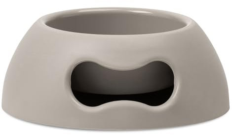 United Pets Pappy Hundenapf, Eco- Friendly, Made in Italy, Futternapf, Trinknapf für Hunde, Napf für Katzen und Hunde, Hellgrau, 350 ml, S