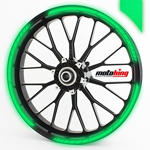 Felgenrandaufkleber GP im GP-Design passend für 17 Zoll Felgen für Motorrad, Auto & mehr - REFLEKTIEREND GRÜN