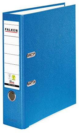 Original Falken PP-Color Kunststoff-Ordner. Made in Germany. 8 cm breit DIN A4 Pastell-Farbe aqua Ringordner Vegan Aktenordner Briefordner Büroordner Plastikordner Schlitzordner
