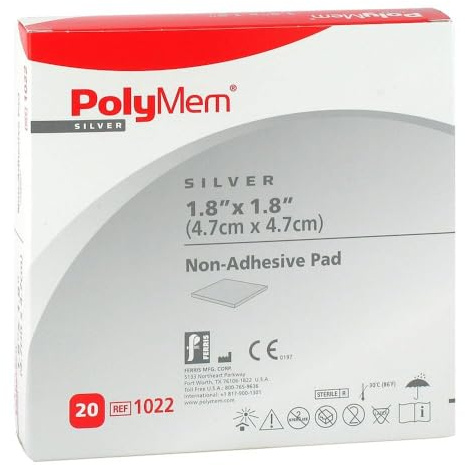 POLYMEM Wund Pad Silber n.klebend 5x5 cm 20 St