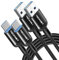 TECKNET Micro USB Cable Ultra Durable 4-Pack [0.3M,1M,1.5M,2M] High Speed Sync and Quick Charge Short Cables for Android Smartphones, Samsung, Nexus, LG, PS4 Controller and More-Black