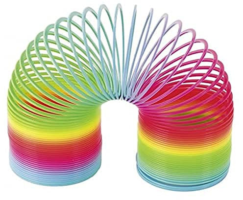 goki 13324 Treppenläufer aus Kunststoff, Ø 7,5 cm, Höhe 15 cm – Bunte Spirale mit Treppenlauf-Effekt, physikalisches Lernspielzeug, ab 3 Jahren