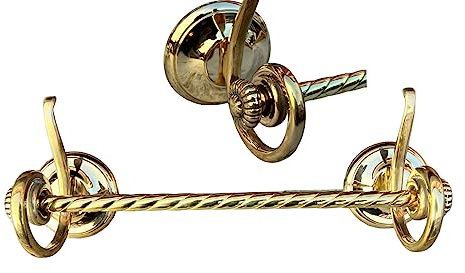 Handtuchhalter Messing Antik Stange Gold Badaccessoires Wc toilette Bad Luxus Badetuchhalter Badezimmerzubehör Geschirtuchhalter Italienischer Art (35 cm)