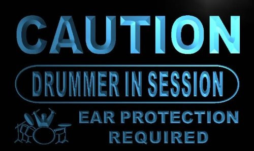 ADVPRO m558-b Caution Drummer in Session Neon Light Sign Barlicht Neonlicht Lichtwerbung