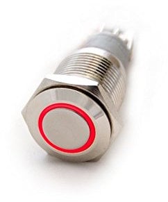 edi-tronic Vandalismus Schalter Druckschalter Öffner/Schließer Ø 16mm beleuchtet rot LED IP65