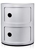 Kartell Componibili, 2 Elements, Silber, Runde Basis
