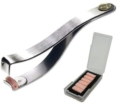 PREO Wimpernzange - Eyelash Curlers - Silberfarben - Silikon - mit 6 Ersatzsilikongummis - Japan