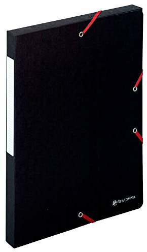 Exacompta 50701E Packung (mit 10 Archivboxen Scotten, mit Gummizugverschluß, hochwertig und nachhaltig, Rücken 25mm, 400g) schwarz, 10 Stück