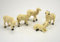 Krippenbau-Lewen Weiße Schafe 5 TLG. aus Polyresin für Weihnachtskrippe, Größe bis 5 cm.
