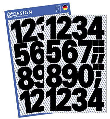 AVERY Zweckform 3785 Zahlen Aufkleber 48 Stück (Sticker mit Nummern von 0-9, Schriftgröße 25 mm, wetterfeste Folie, permanent, starker Halt, Etiketten zum Basteln, Dekorieren, Gästebuch, Fotoalbum)